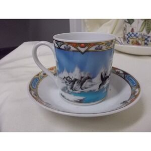 Hutschenreuther January Themen des Monats Espresso Cup Saucer Set Penguins